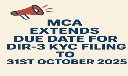 Director’s KYC filing extended till 31st October without late filing fee of Rs.5000